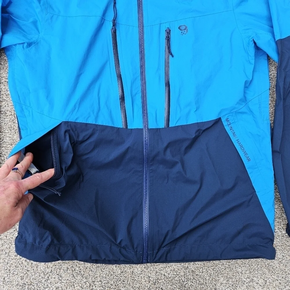 Mountain Hardwear ThunderShadow Jacket Blue Zip Up Coat Mens Size Medium